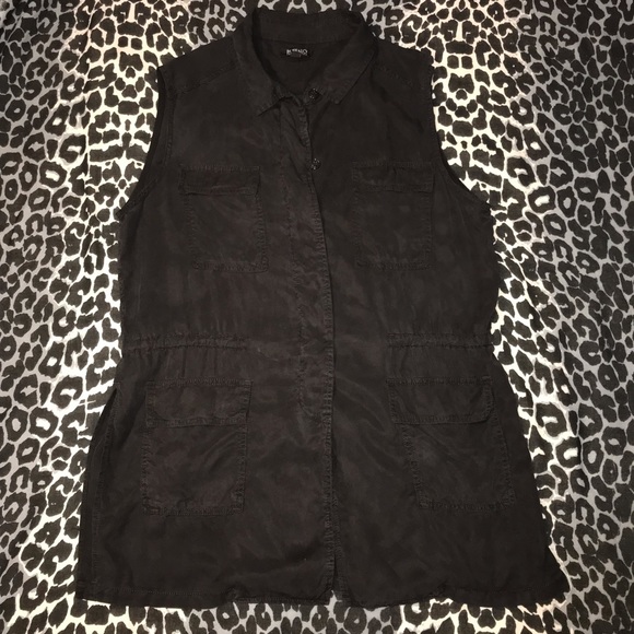 Buffalo Black Cinched Waist Vest Size L - Picture 6 of 8